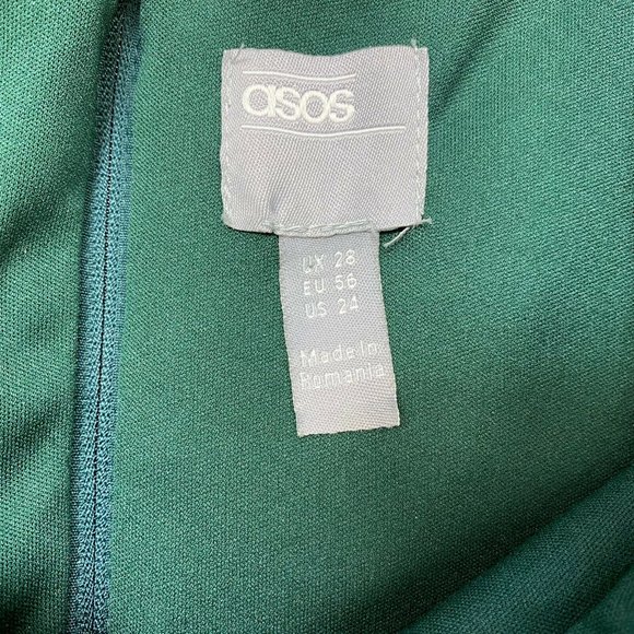 NWT ASOS DESIGN Curve Green Fallen Shoulder Midi Pencil Dress US Size 24 Plus - Picture 7 of 8